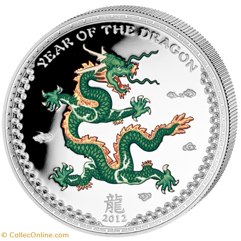 2012 YEAR OF THE DRAGON GREEN monnaies 2012 year of the dragon green