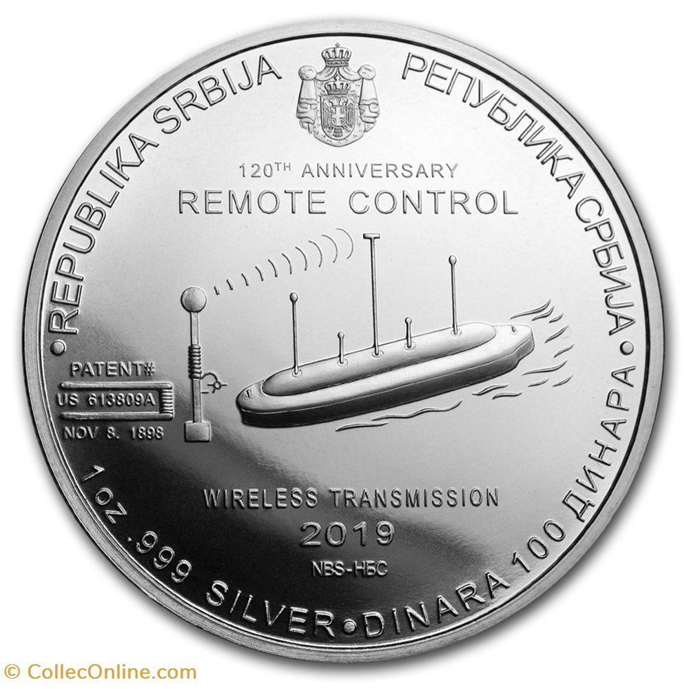 2019 NIKOLA TESLA : REMOTE CONTROL monnaie 2019 nikola tesla remote control