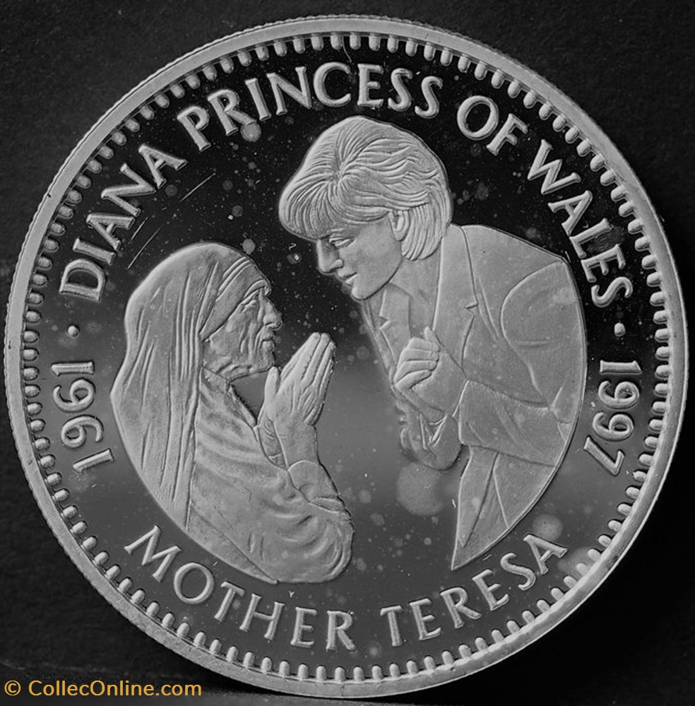 1997 DIANA PRINCESS OF WALES MOTHER TERESA monnaie 1997 diana princess of wales mother teresa