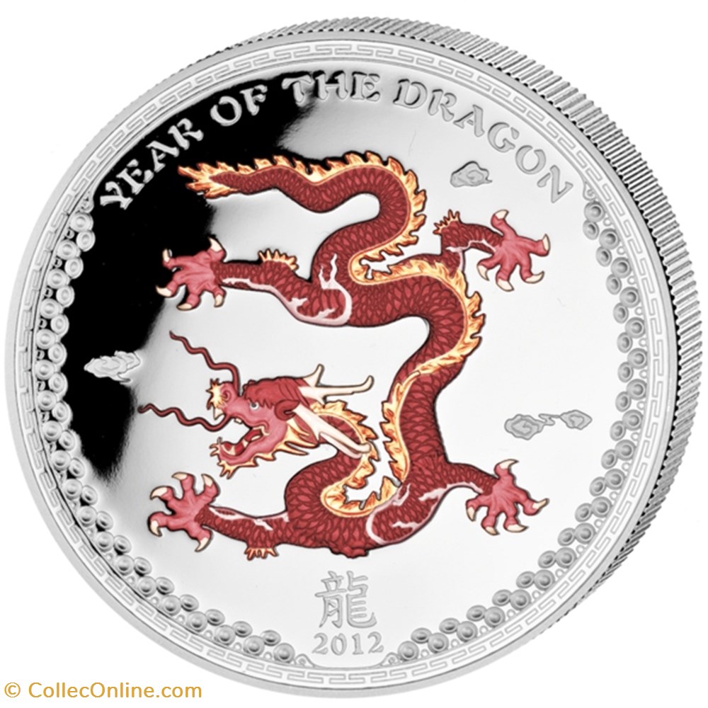 monnaies 2012 year of the dragon red