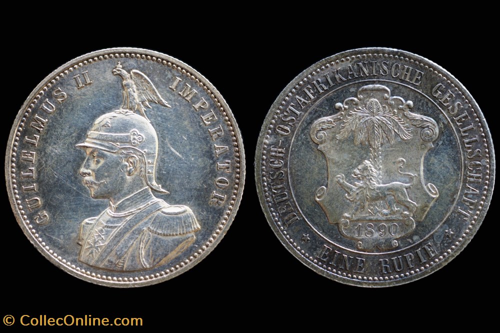 coins world germany german east africa 1890 1 rupie