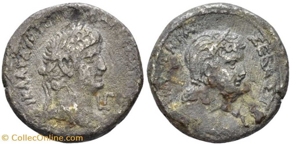 Egypt, Alexandria, RPC I 5133 Claudius & Antonia, 14-37 Tetradrachm circa 27-28 (year 14) coins ancient romans provincial egypt alexandria rpc i 5133 claudius antonia 14 37 tetradrachm circa 27 28 year 14