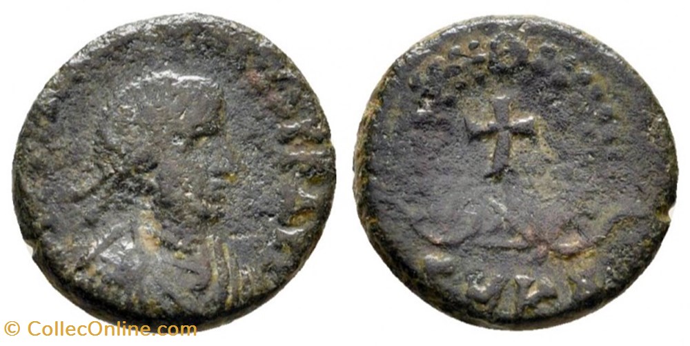 coin ancient b to roman republicain imperial rcv 21234 theodosius ii ad 402 450 cyzicus ae half centenionalis