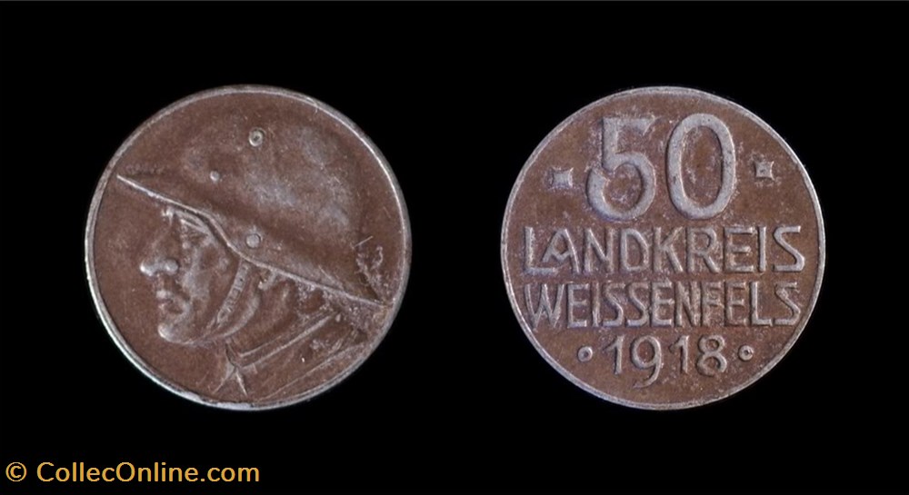 Germany - 1918 Landkreis Weissenfels 50 Pfennig coin token germany 1918 landkreis weissenfels 50 pfennig