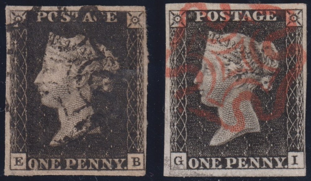stamps europe united kingdom sg 1 1840 one penny black plates 1 9