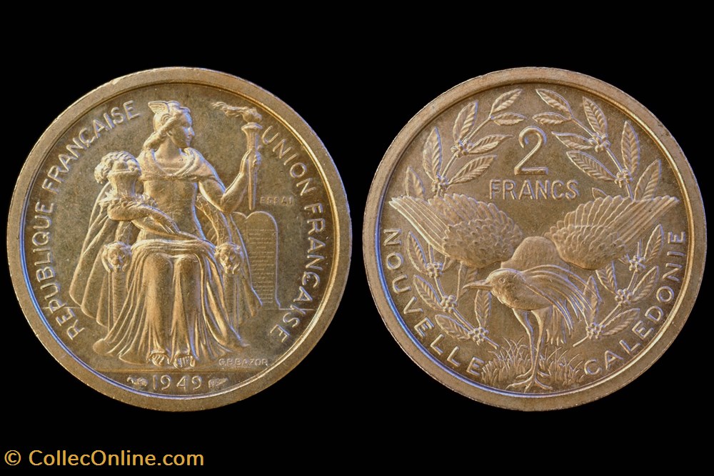 Essai - 1949 New Caledonia, 2 Francs coins tokens essai 1949 new caledonia 2 francs