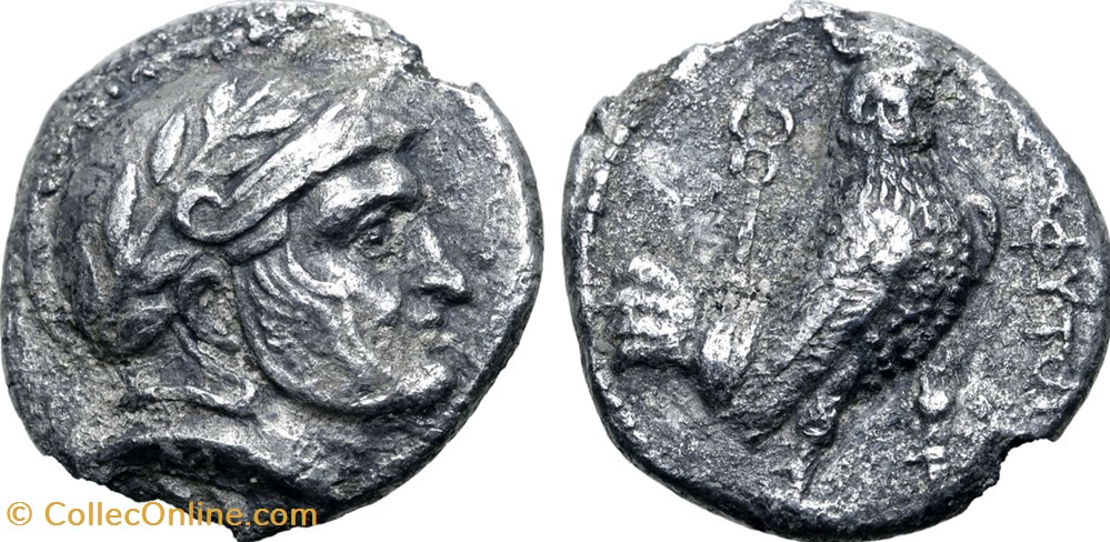 GCV 6223 Baktria, Sophytes AR Drachm coins ancient to greek gcv 6223 baktria sophytes ar drachm
