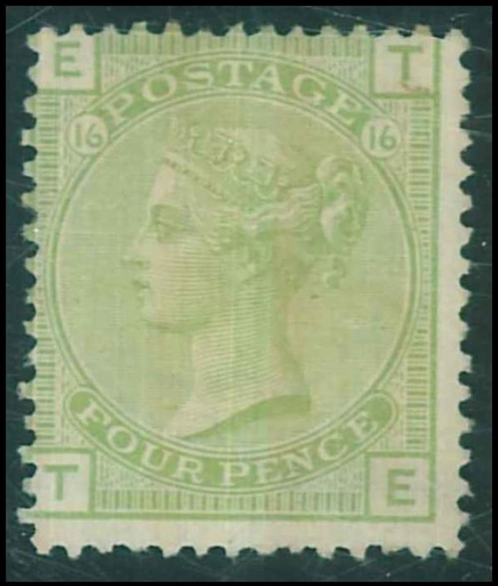 stamps europe united kingdom sg 153 1877 4 d sage green