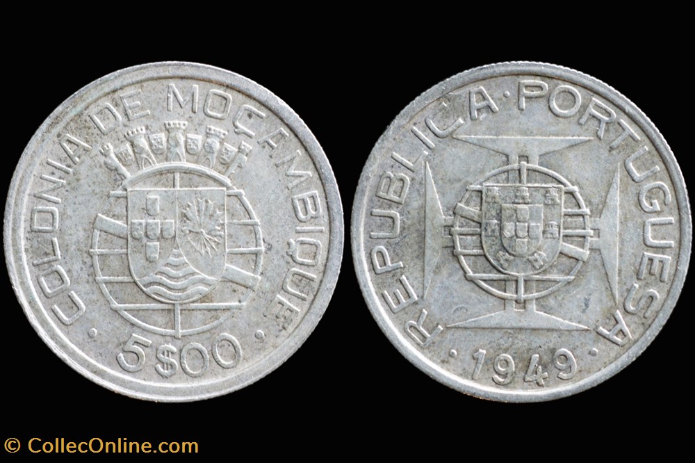 Mocambique 1949 5 Escudo coin world mozambique mocambique 1949 5 escudo