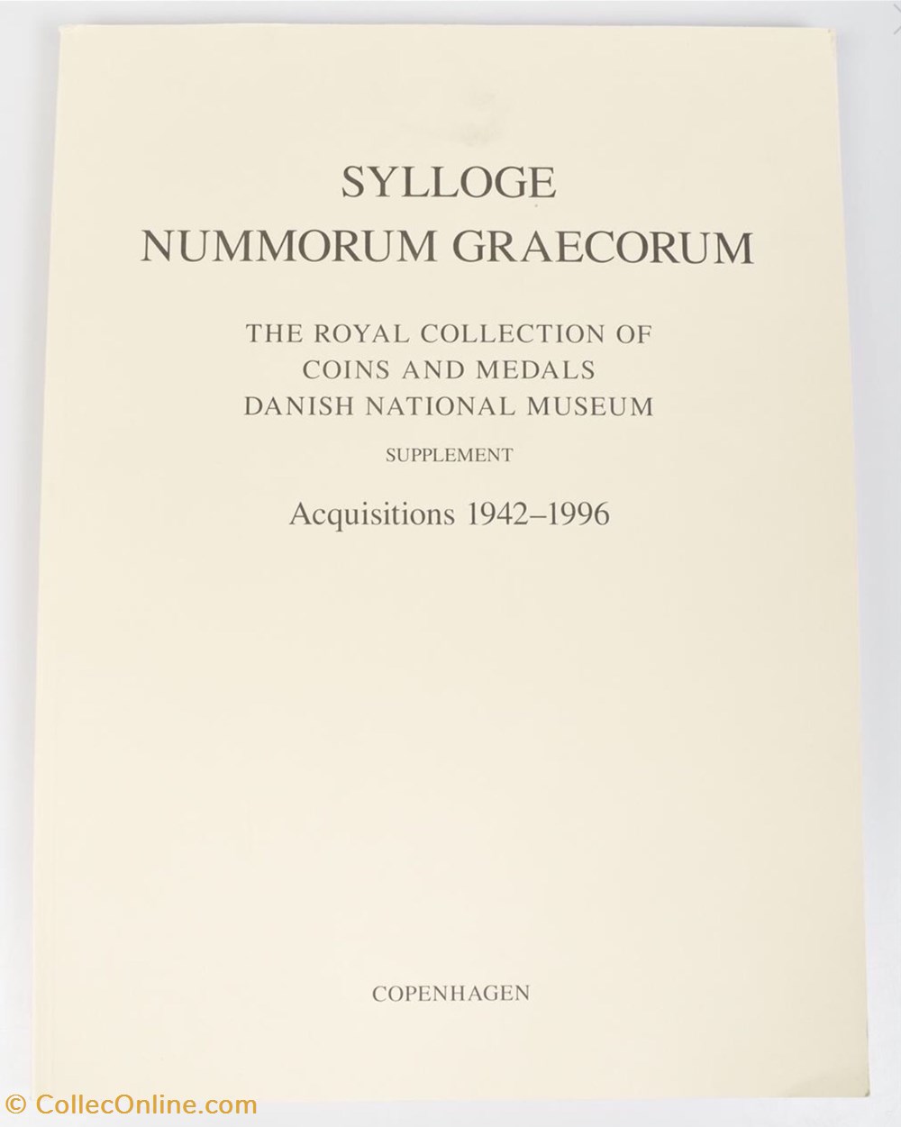 Sylloge Nummorum Graecorum, supplement, 2002. coins books identifications sylloge nummorum graecorum supplement 2002