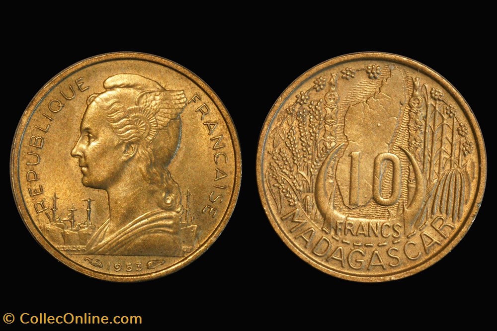Madagascar - 1953 10 Francs coin world madagascar 1953 10 francs