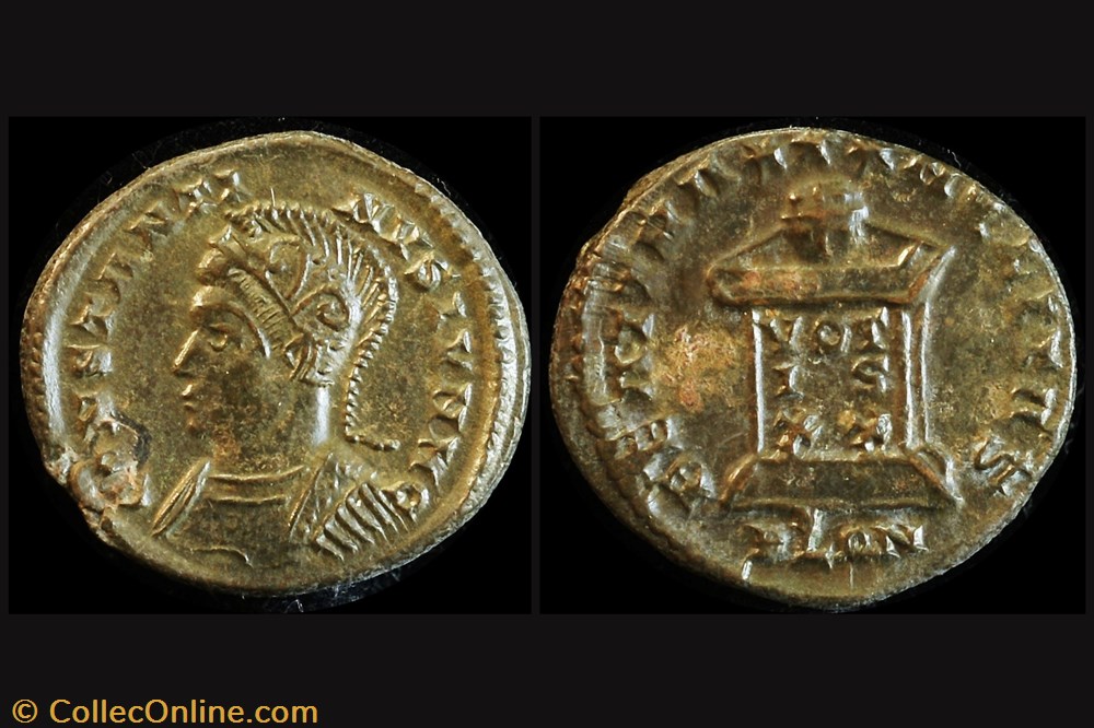 RCV 17147 - Constantine II, BI Centenionalis, London, 321 AD coins ancient to roman republican imperial rcv 17147 constantine ii bi centenionalis london 321 ad
