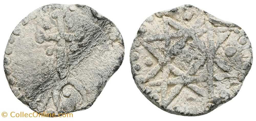 Crusader States. Lead token. (c. AD 12th–13th centuries). art antiquities archaeology europe crusader states lead token c ad 12th 13th centuries