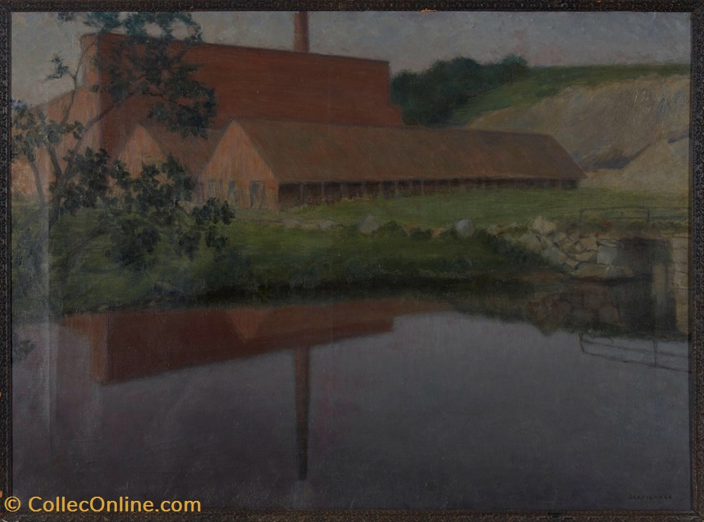 Olaf H. Lange Stavanger 1875 - STAVANGER 1965 «Twilight». Oil on canvas art antiquities paintings drawings olaf h lange stavanger 1875 stavanger 1965 twilight oil on canvas