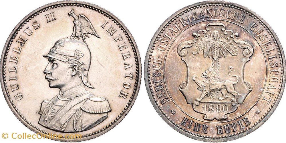 coins world germany german east africa 1890 1 rupie