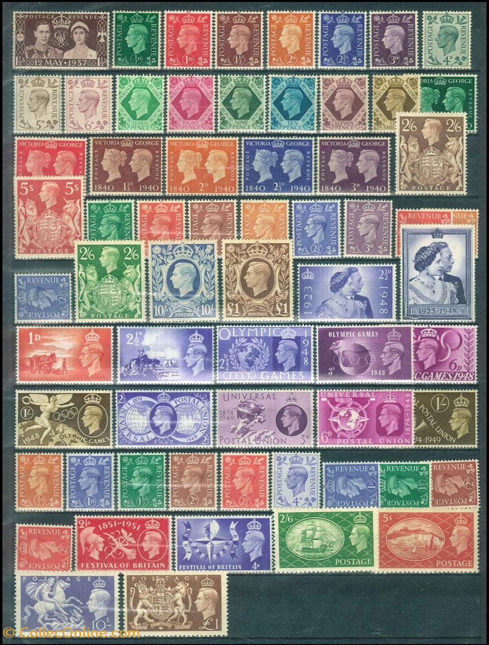 europe united kingdom king george vi mint stamps