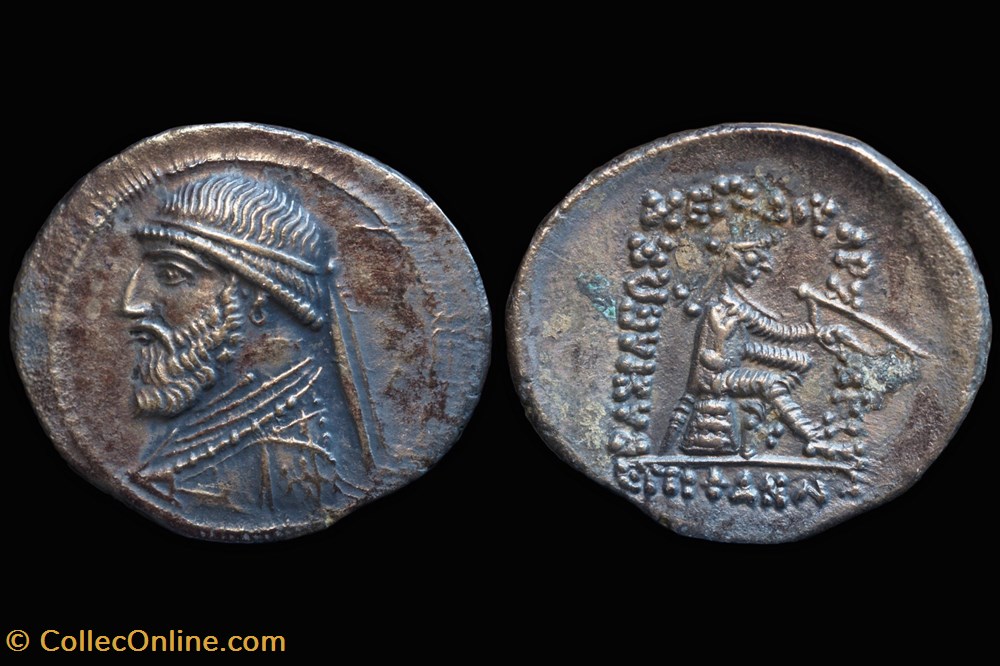 PARTHIA. Mithradates II, 121-91 BC. Drachm coins ancient to middle east parthia mithradates ii 121 91 bc drachm