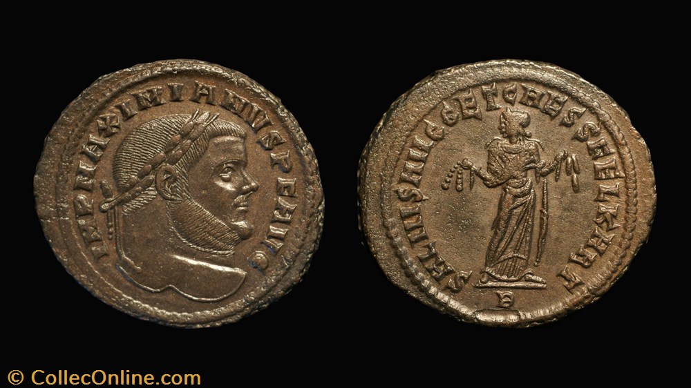 coins ancient to romans imperial and republican rcv 13306 maximianus bi follis carthage 299 303 ad