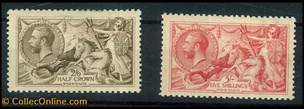stamps europe united kingdom sg 400 401 george v 1913 sea horses