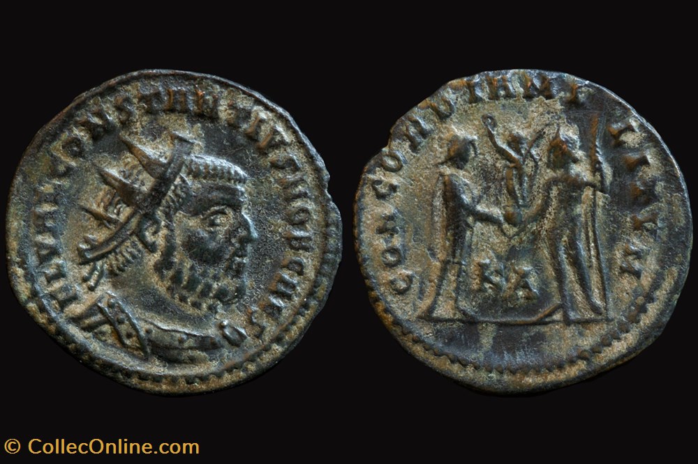 RCV 14102 Constantius I as Caesar, post-reform radiate, Cyzicus 295-96 AD coins ancient b to roman republican imperial rcv 14102 constantius i as caesar post reform radiate cyzicus 295 96 ad
