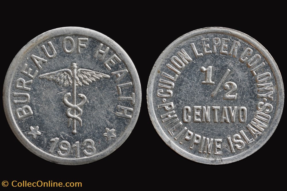 Leper Colonies - Philipines 1913 1/2 Centavo coins tokens leper colonies philipines 1913 1 2 centavo
