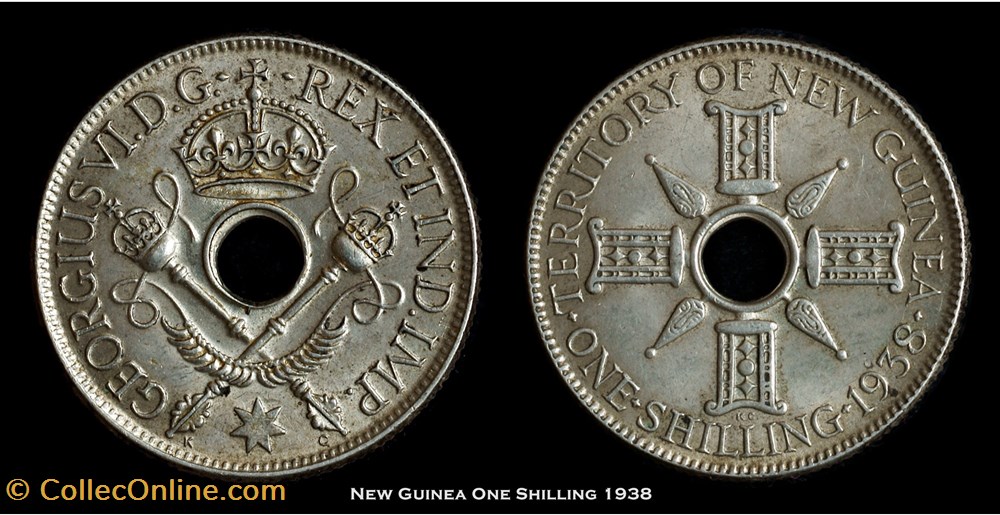 New Guinea - 1938 One Shilling coin world new guinea 1938 one shilling