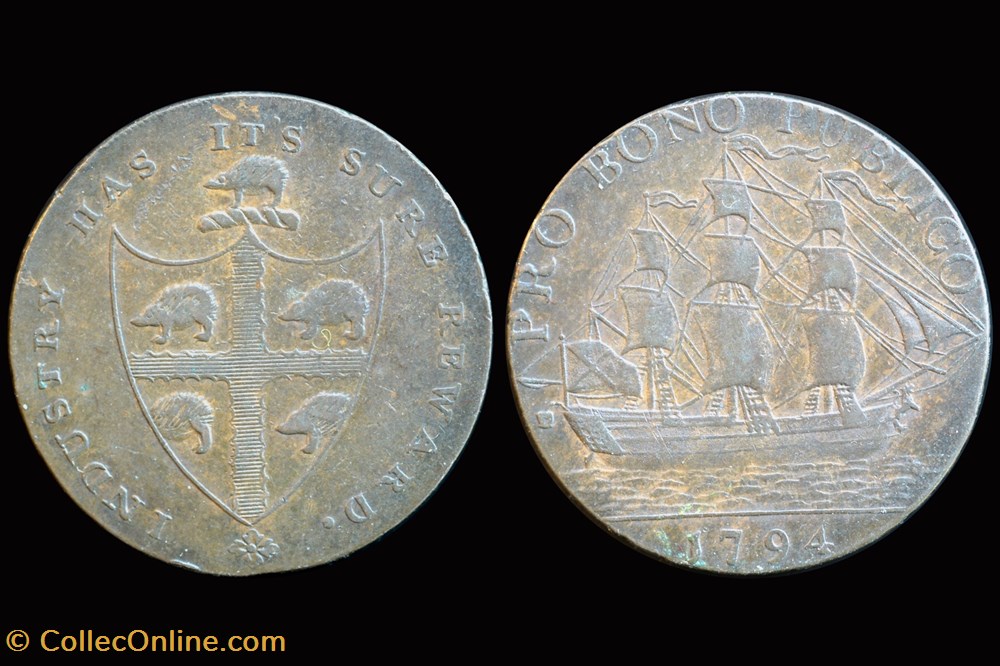 Conder token - 1794 Birmingham, Warwickshire Halfpenny, D&H 59 coin conder token 1794 birmingham warwickshire halfpenny d h 59