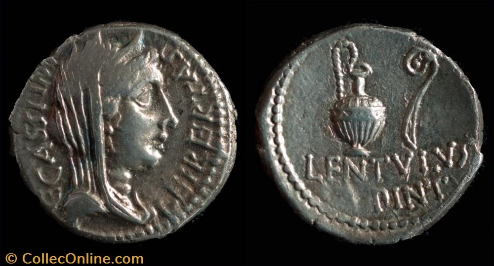 coins ancient to romans imperial and republican rrc 500 1 l c lentulus spinther for c cassius longinus marcus iunius brutus