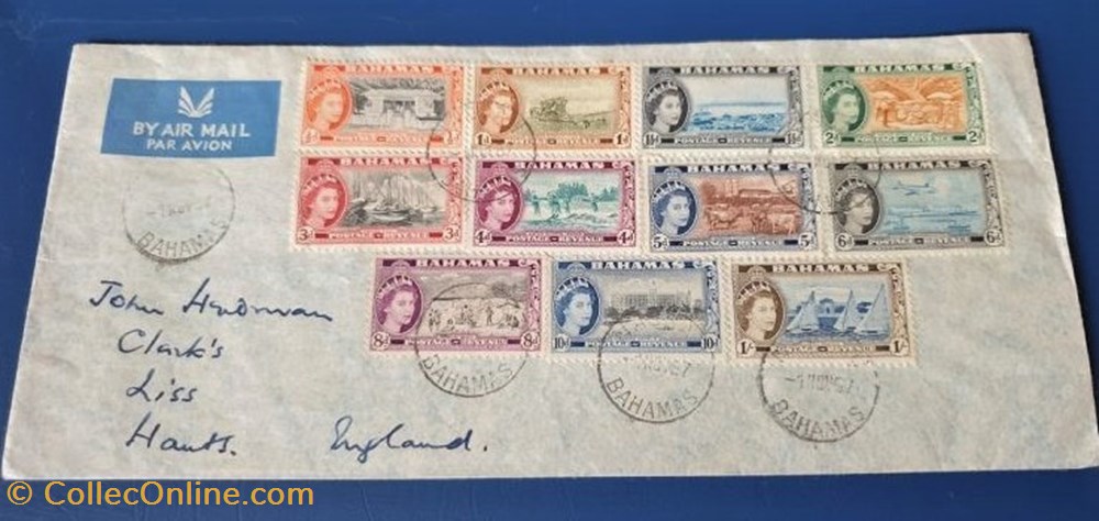 FDC 1957 Bahamas postcards fdc 1957 bahamas