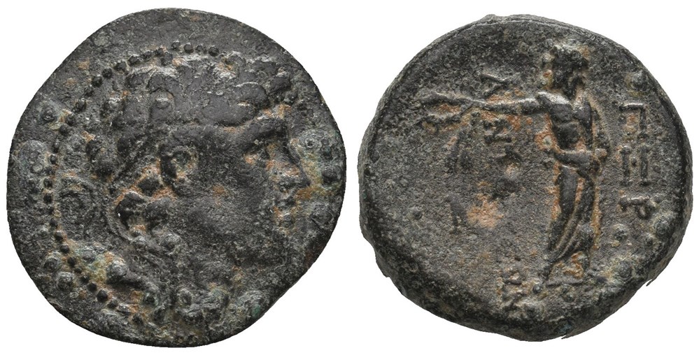 GCV 7047 Seleukid Empire, Alexander I (150-145 BC) AE 22. coins ancient to greek gcv 7047 seleukid empire alexander i 150 145 bc ae 22