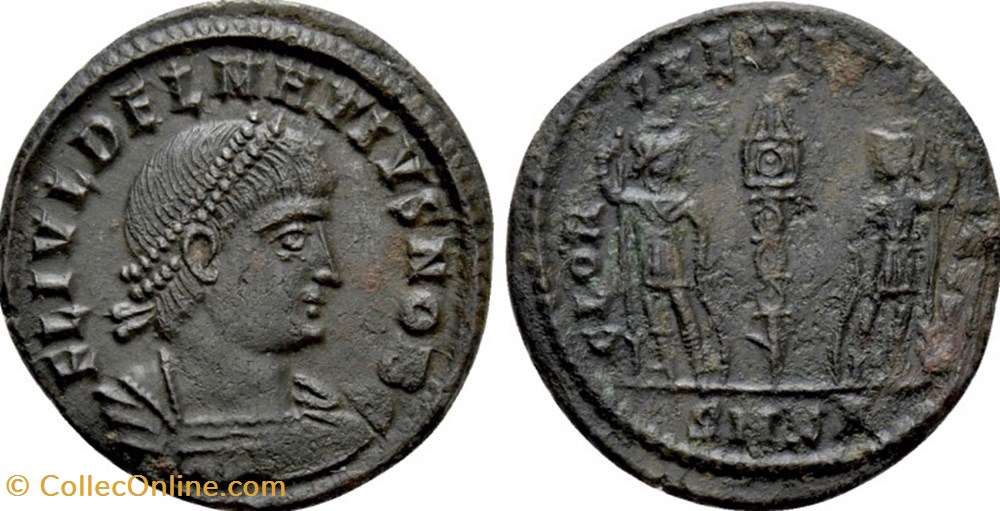 RCV 16902 Delmatius, BI reduced Centenionalis, Cyzicus 335-37 AD coins ancient to roman republic imperial rcv 16902 delmatius bi reduced centenionalis cyzicus 335 37 ad