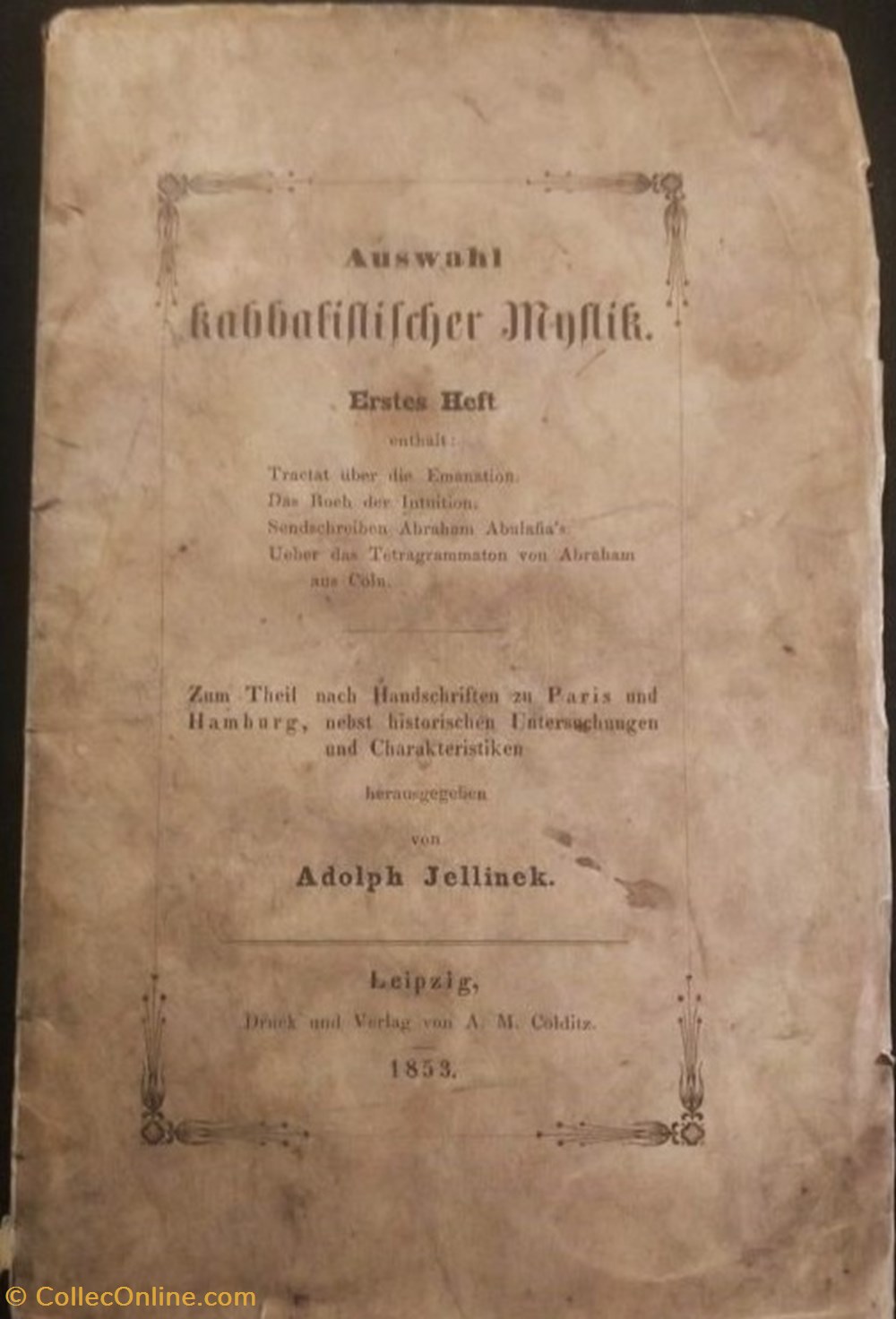 books comics magazines jellinek adolf auswahl kabbalisticher mystik leipzig 1853