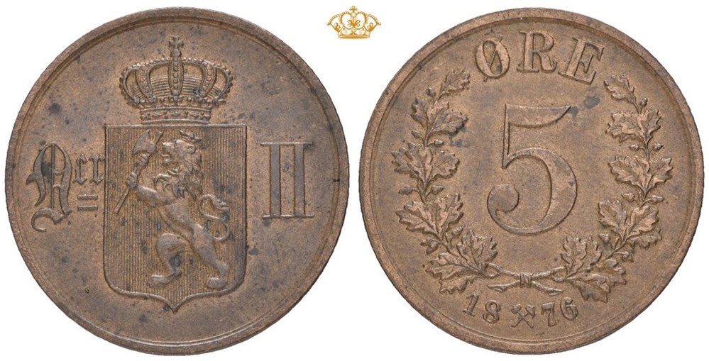1876 Norway 5 øre coins world 1876 norway 5 re