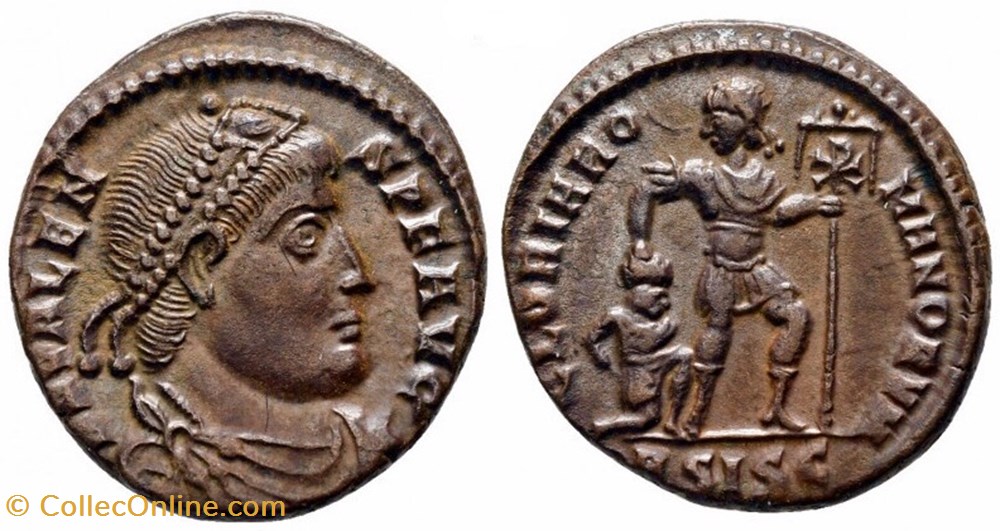 RCV 19745 Valens, 364-378 AD. AE Follis, Siscia coins ancient to romans imperial and republican rcv 19745 valens 364 378 ad ae follis siscia