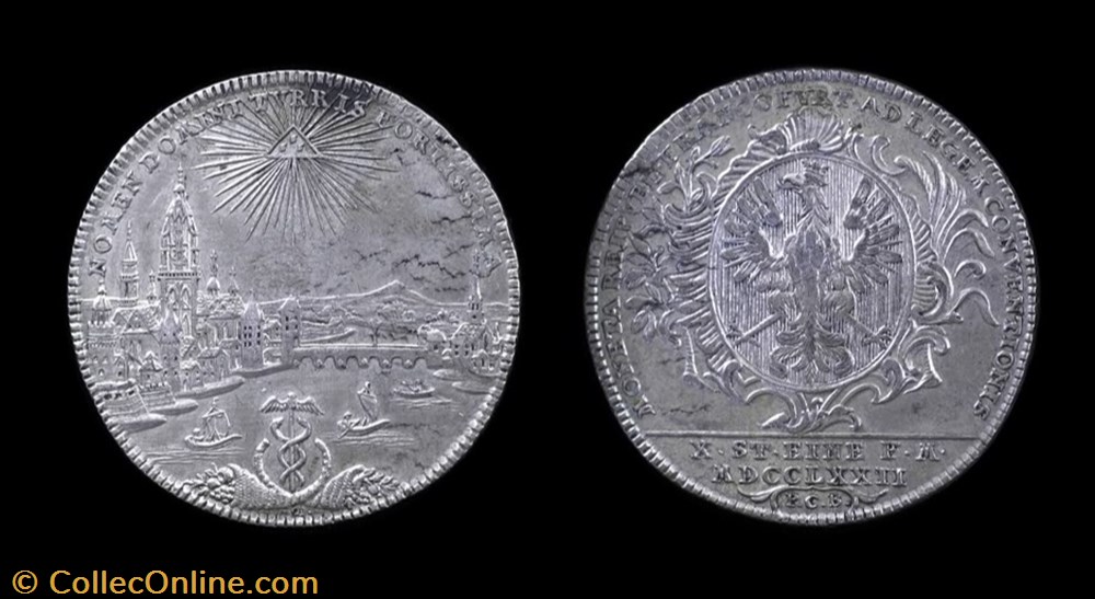 coins european medieval to holy roman empire german states frankfurt free city 1772 thaler