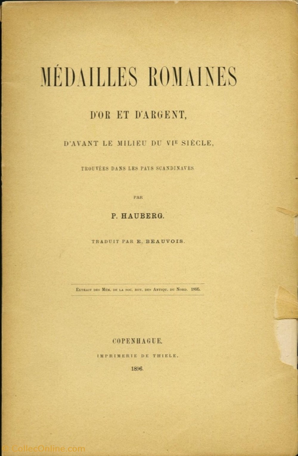 Hauberg, P. «Médailles Romaines D´or et D´argent», Copenhagen 1896 coins books identifications hauberg p medailles romaines d or et d argent copenhagen 1896