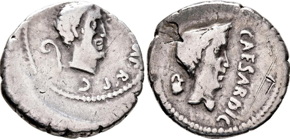 RCV 1465 Mark Antony and Julius Caesar coins ancient romans imperial republican rcv 1465 mark antony and julius caesar