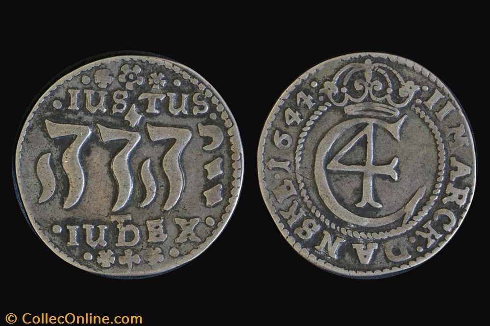 1644 Christian IV 2 Marck coins european medieval to norway 1644 christian iv 2 marck