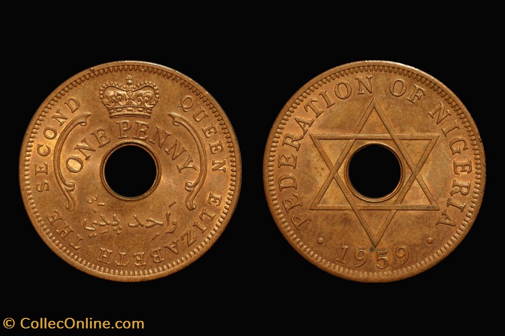coin world nigerium nigeria 1959 one penny
