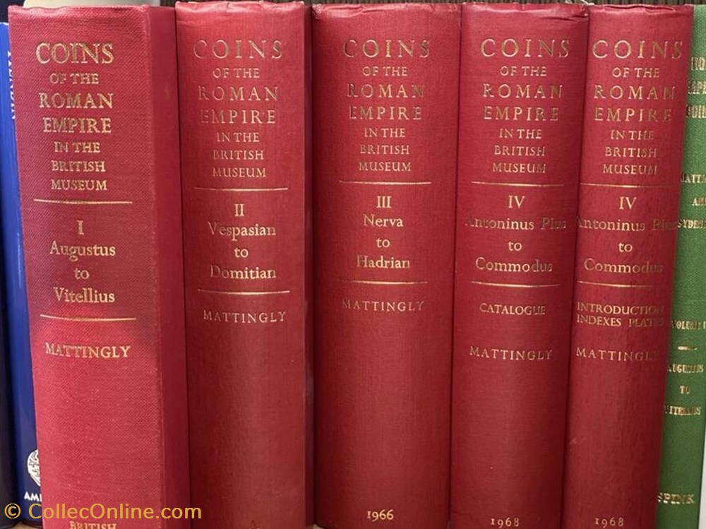 Mattingly, Harold, R.A.G. Carson and Philip V. Hill. COINS OF THE ROMAN EMPIRE IN THE BRITISH MUSEUM books identifications mattingly harold r a g carson and philip v hill coins of the roman empire in the british museum