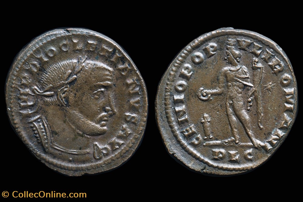 RCV 12770 - Diocletian, BI Follis, Lugdunum, 303-305 AD coins ancient to romans imperial and republican rcv 12770 diocletian bi follis lugdunum 303 305 ad