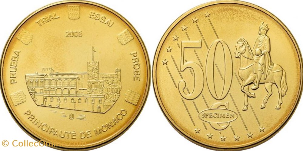 Essai 2005 Monaco 50 cent pattern coins tokens essai 2005 monaco 50 cent pattern