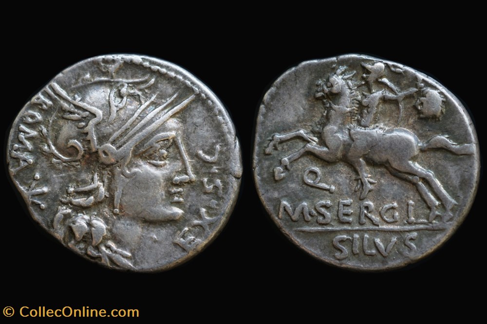 RRC 286/1 M. Sergius Silus. Denarius 116 or 115 BC coins ancient to romans imperial and republican rrc 286 1 m sergius silus denarius 116 or 115 bc