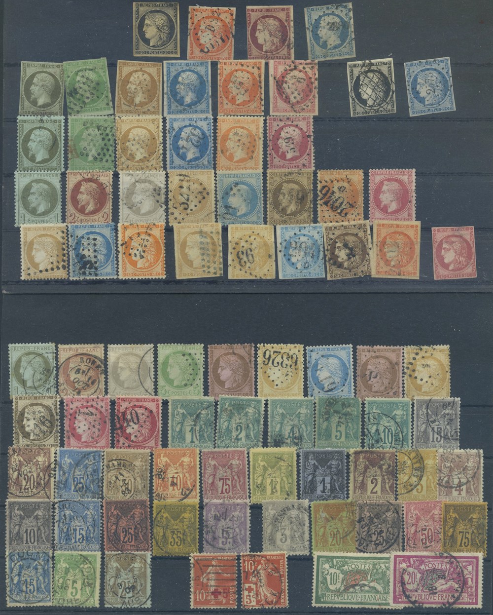 France 1850-70 Large lot stamps europe france 1850 70 large lot