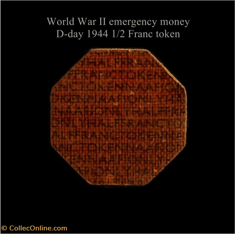 Allied Forces - 1944 Half Franc token coin allied forces 1944 half franc token