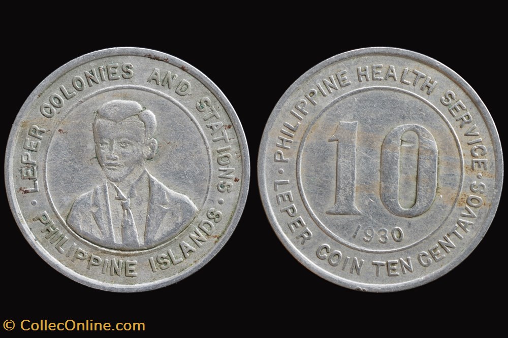 Leper Colonies - Philipines 1930, 10 Centavo coins tokens leper colonies philipines 1930 10 centavo