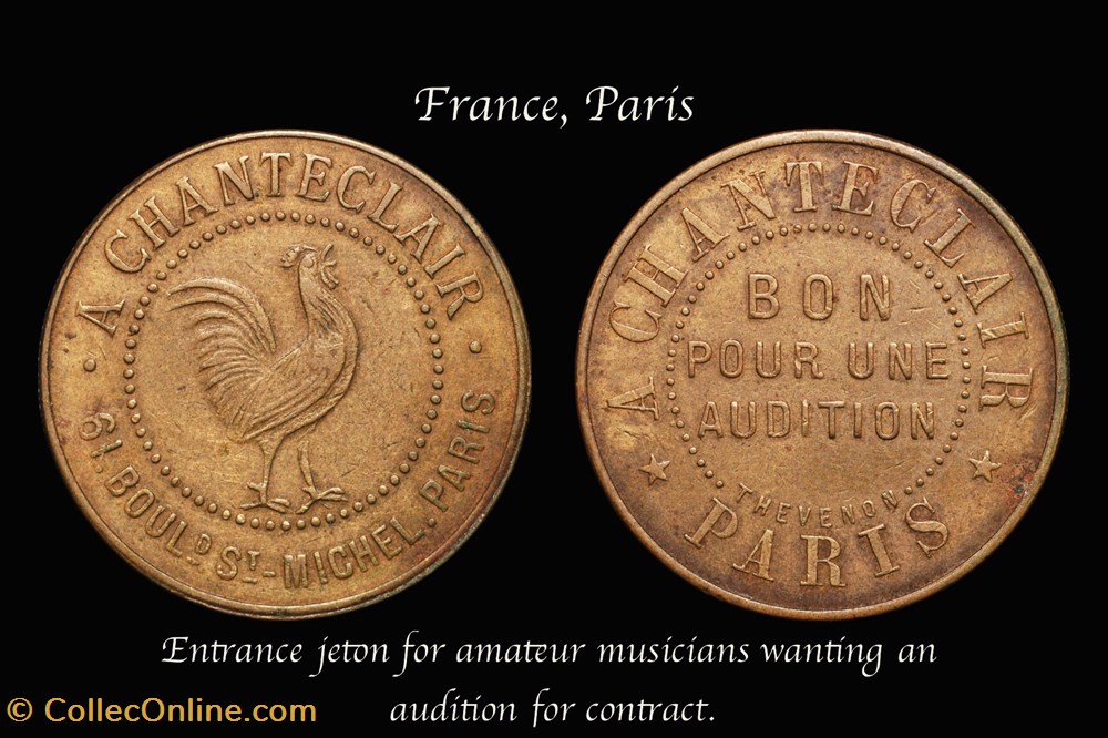 France - Entrance token for audition, Paris coin france entrance token for audition paris
