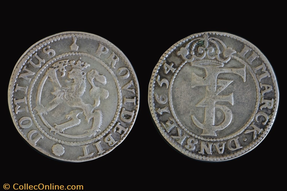 1654 Frederik III 2 Marck coins european medieval to norway 1654 frederik iii 2 marck