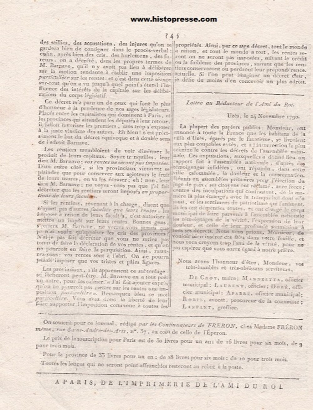 livres bd revues vieux journaux l ami du roi 1790 revolution francaise