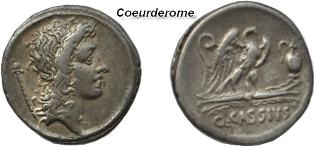 monnaies antiques romaines imperiales et republicaines denier de la republique romaine q cassius longinus